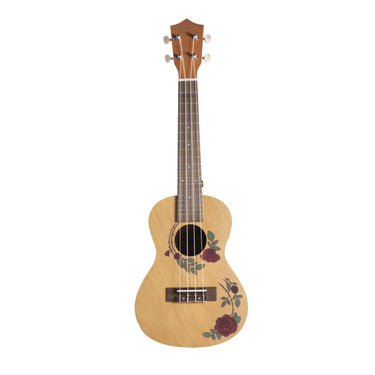 Ukelele Concierto Bamboo Bu-23 Roses Ukulele Con Funda Uculele